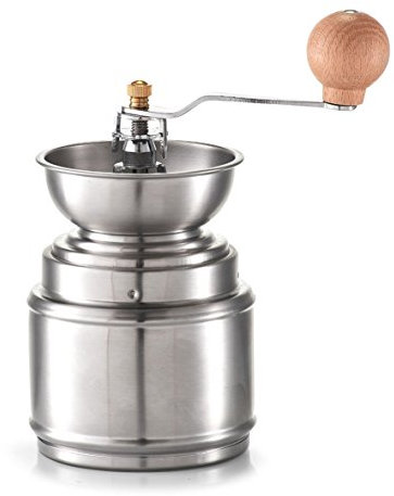 Zeller 27219 - Macinacaffè in Acciaio Inox, 9,5 x 9,5 x 22 cm, Colore: Argento