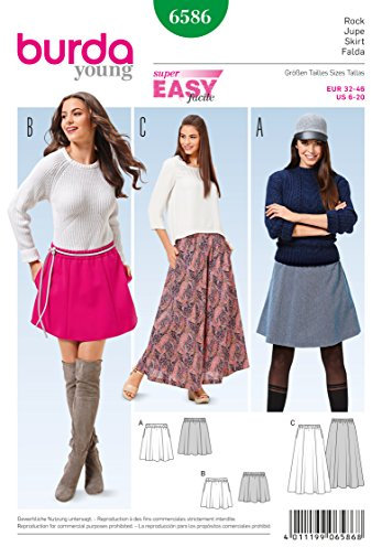 burda Schnittmuster Damen Rock 6586 Gr. 32-46