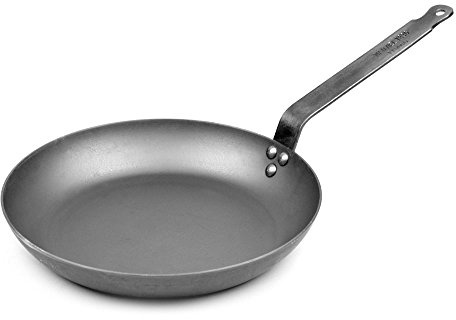 Mauviel M'Steel Black Carbon Natural Nonstick Frying Pan With Iron Handle, 12.6-in, Suitable For All Cooking Surfaces, Made in France