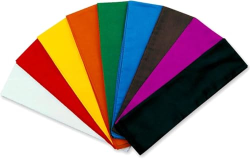 MAR | Traditional Grading Kickboxing/Muay Thai Sash - Single Colour, 300cm Martial Arts Ranking Sash For Tai Chi, Thai Boxing & More (White, Red, Yellow, Orange, Green, Blue, Brown, Black, Purple)