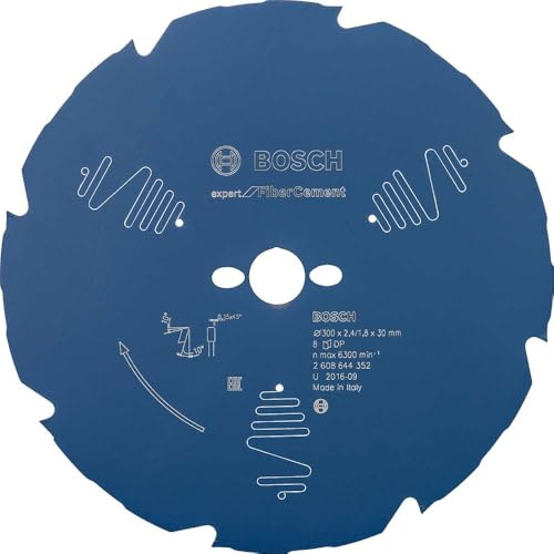 Bosch Professional 1x Kreissägeblatt Expert for Fiber Cement (für Faserzement, Sägeblatt Ø 300 x 30 x 2,4 mm, Zähne 8, Zubehör Kreissäge)