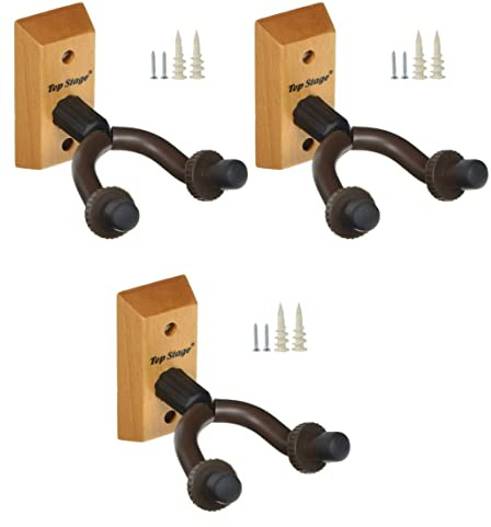 3-PACK Top Stage® Acoustic Electric Guitar Hanger Keeper Wall Stand, 3-PACK, JX15-NA