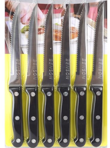 Cuchillos bistec 6 ud. Acero Inoxidable / 21,5 cm
