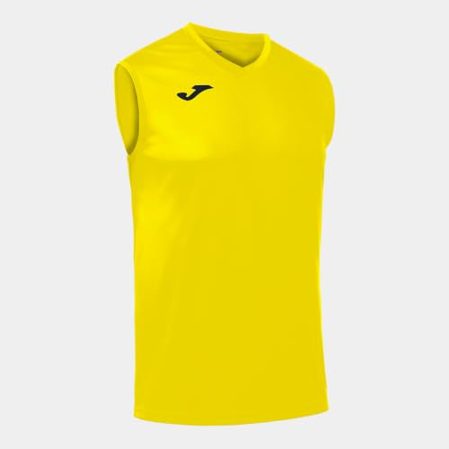 Joma - Camiseta Deportiva Sin Manga Hombre - Ligera y Transpirable Ideal para Todo Tipo de Deporte, Combi, Amarillo, XXL