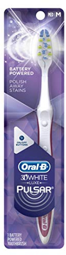 Oral-B Toothbrush Pulsar Medium 3D White (Battery) (2 Pack)