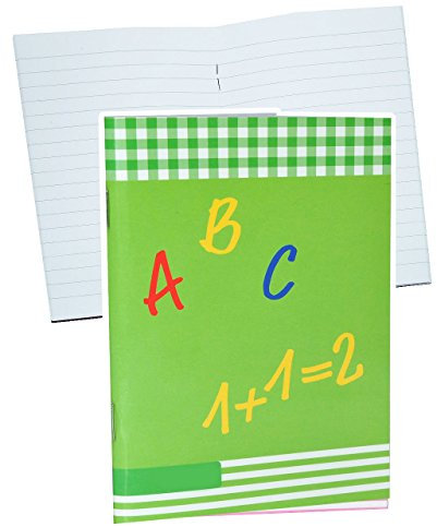 alles-meine.de GmbH Muttiheft/Oktavheft liniert - klein A6 mit 68 Seiten - Buchstaben und Zahlen ABC grün - auch als Aufgabenheft/Vokabelheft für Mädchen Jungen Kinder