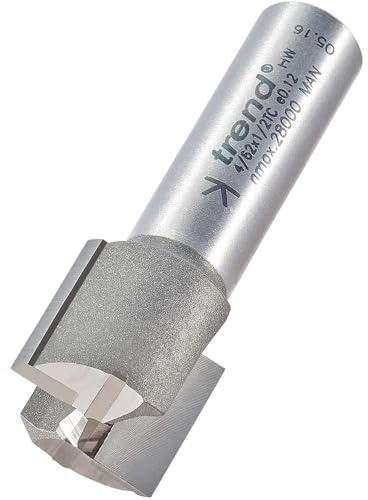 Trend Professional Two Flute Router Cutter Bit, 1/2 Inch Shank, 21mm Cut Diameter & 19mm Cut Length, Tungsten Carbide Tipped, 4/62X1/2TC