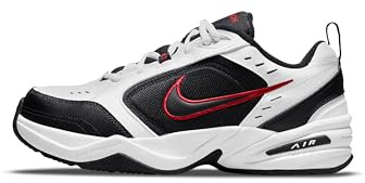 Nike Air Monarch IV Training Shoe (4E) - White/Black/Varsity Red, Size 11 US