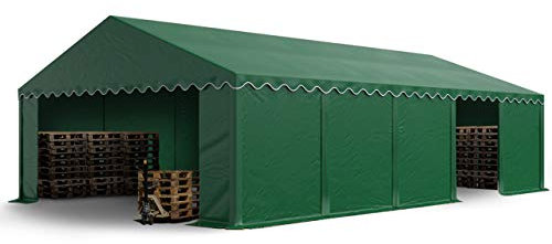 TOOLPORT Tente de Stockage 5x10 m abri bâche PVC 700 N imperméable Vert foncé