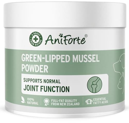 AniForte Green Lipped Mussel for Dogs and Cats 250g Powder - 100% Natural Joint Supplement with Glucosamine