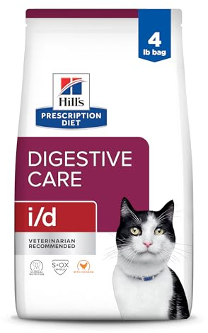 Hill's Prescription Diet i/d Digestive Care Dry Cat Food, Chicken, 4 lb. Bag