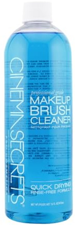 Cinema Secrets Original Blue Vanilla Makeup Brush Cleaner Solution - Professional Cleanser for Makeup Brushes - Quick-Drying, Rinse-Free Formula - Removes Stubborn Waterproof Make Up (16 fl oz)