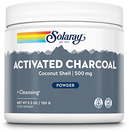 Solaray Activated Coconut Charcoal Powder| Carbón Activado | Polvo | 150 Grams