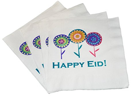 Zaffron Shop Happy Eid Flower Party (Napkins (pack of 20))