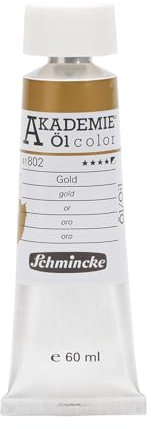 Schmincke – AKADEMIE® Öl color, feine Künstler-Ölfarben, Gold, 41 802 011, 60 ml Tube, höchst lichtecht, Ölmalerei