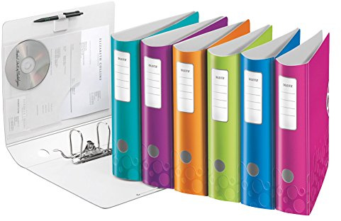 Leitz 11060099 Active WOW Qualitäts-Ordner 180° (A4, Polyfoam, Breit) 1 Stück, farblich sortiert