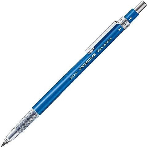 Staedtler Mars Technico - Portamine 2mm con Temperamine Integrato, Matita Meccanica con Impugnatura Zigrinata Ideale per Disegno, Scrittura e Schizzi, Matita con Mina per Cancelleria Scuola Università