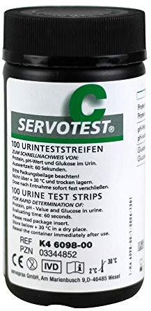 Servotest C Acero De La Tira De Orina Test 100 Pieza