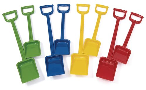 Excellerations Large & Extra Large Sand Shovels, Plastic, Set of 8