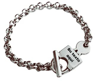 Pulsera candado con grabación personalizada. Regalo - Navidad - Papa Noel - Reyes Magos
