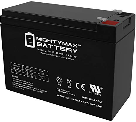 ML10-12 - 12 Volt 10 AH, F2 Terminal, Rechargeable SLA AGM Battery