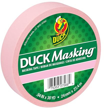 Duck Tape Light Pink Masking Tape 24mm x 27.4m for Crafting, Decorating, Labelling