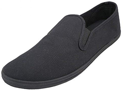 LF Wear Mens Canvas Shoes Slip on Sneakers Black 13