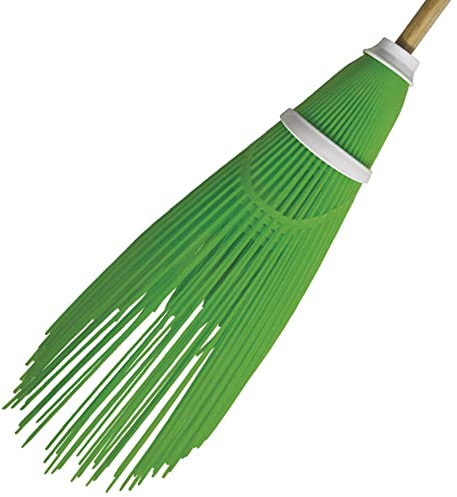 VERDELOOK Scopa in PVC per Esterni, Altezza 60 cm, Verde, per Pulizia Giardino ed Esterni