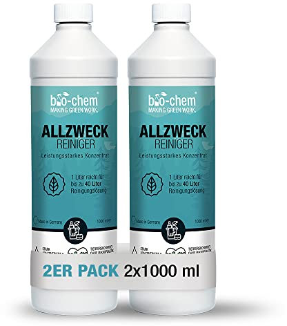 bio-chem Allzweckreiniger Konzentrat - Extrem leistungsstark für hygienische Sauberkeit - 2x 1000 ml - Multi Clean Kraftreiniger Küchenreiniger - für den gesamten Haushalt, Küche, Bad, Wohnzimmer