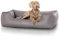 Knuffelwuff Hundebett XXL Kunstleder Hundekorb Hundesofa Hundekissen Hundekörbchen waschbar Milan, 120 x 85cm, grau
