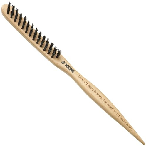 Kent PF15 Teasing Edge Control Boar Bristle Hair Brush and Nylon Hair Brushes for Women Volume Control, Edge Control Brush, and Back Combing Brush Teasing Brushes Made in England