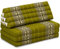livasia Thaikissen 3 Auflagen für Paare XXL - 190x80x8cm - Dreieckskissen Klappmatratze, extrabreit Kapok, Rückenkissen faltbar, Thaimatte zum Klappen, Meditationskissen (Grün/Elefanten)