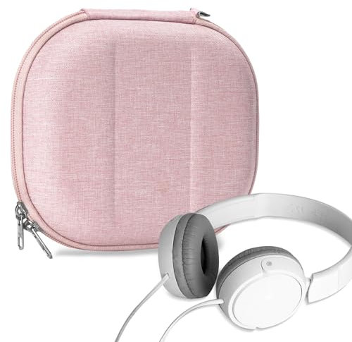 Geekria NOVA Kopfhörer-Etui kompatibel mit Sony MDR-ZX600, MDR-ZX330BT, MDR-ZX310AP, MDR-ZX310, MDR-ZX300, Ersatz-Hartschalen-Reisetragetasche mit Kabelaufbewahrung (Rosa)