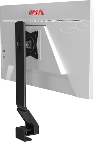 Duronic DM12X1 Monitor Arm Stand, Low Profile, 17-30 inch Single LCD LED Desk Mount Bracket with Tilt and Swivel (Tilt +15°/-15°,Rotate 360°)