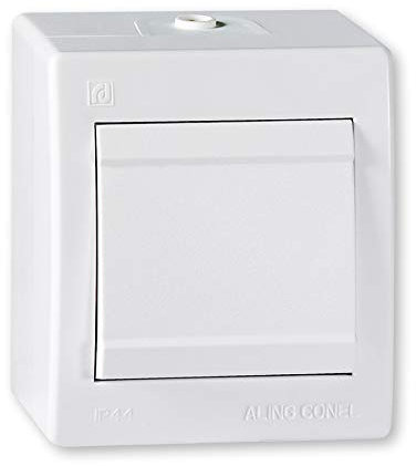 ALING-CONEL Surface-Mounted Cross Switch (Rocker Switch) 10AX/250V~/IP 44 - White