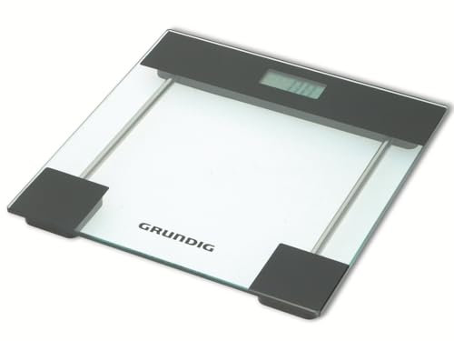 Grundig Digitale Badezimmerwaage - Personenwaage - Gehärtetes Glas - Max. 180 kg - Kilos, Pounds, Stones - Inkl. 2x AAA