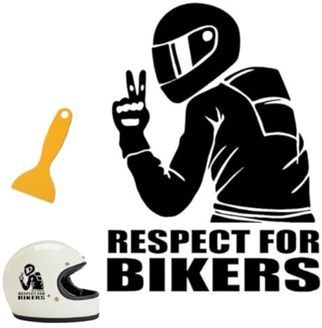 RHQFDM 3 Piezas Adhesivo decorativo para coches Adhesivo reflectante para motos Respeto a los ciclistas Adhesivo para coches Respeto a los ciclistas Adhesivo reflectante（Negro）con rascador plástico