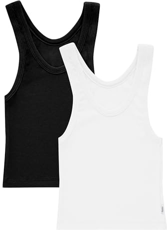 Hanes Women's Originals Rib Crop Tank Top 2-Pack, Comfywear Stretch Cotton Cropped Top