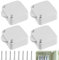 Interruttore a contatto per porta, armadio, 4 pezzi, interruttore per armadio, interruttore della luce, interruttore per porta, 2 A, 250 V, interruttore per porta di mobili, armadio da cucina, bianco