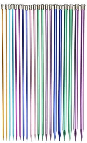 Juego de agujas de tejer de colores 35 cm de largo Juego de agujases de tejer para suéter agujas de punto único superlargas agujases de tejer de metal rectas 3-10mm Para Proyectos De Tejido Bufandas