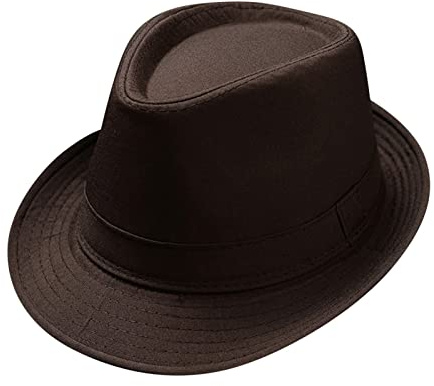 Generic Homme Chapeau Fedora en Feutre de Laine à Large Bord Chapeau Panama Vintage Chapeau en Feutre à Large Bord Marron Outbacks Taille Unique pour Hommes