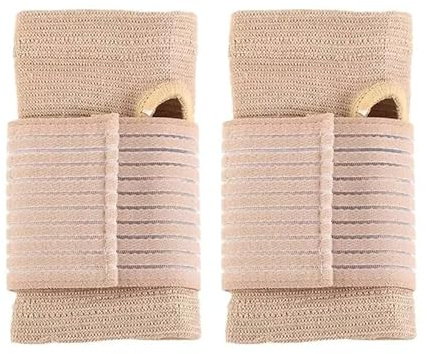 Atan Wrist Brace Support (2 Pack) | Adjustable Elastic Wrist Wrap for Pain Relief | Sports & Gym | Tendonitis | Carpal Tunnel | Arthritis | Free Size | Black or Grey | Right & Left Hand Use (Nude)