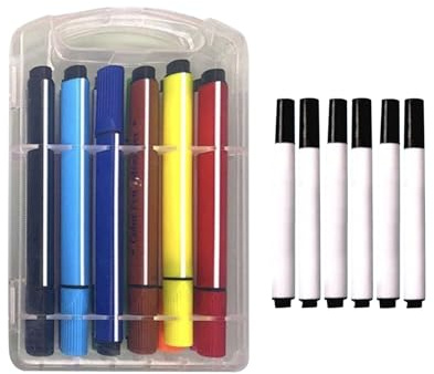Générique Stylo Robot de Dessin, Stylo spécialisé pour Robot de Dessin, 6 pinceaux Noirs exclusifs et 12 marqueurs de Coloration, pour Toutes Les Machines Robots de Peinture pour en-fants