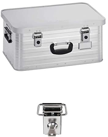 Enders Alubox 47 L mit Schloss Set - Aluminium Box 1 mm Wandstärke, spritzwasserdicht, stapelbar - Alukiste, Metallkiste, Metallbox mit Deckel - verwendbar als Transportbox, Werkzeugkiste, Lagerbox