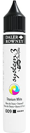 Daler-Rowney System3 Acrylic Paint, Plastic Bottle, Fluid, 1oz - 29.5 ml, Titanium White