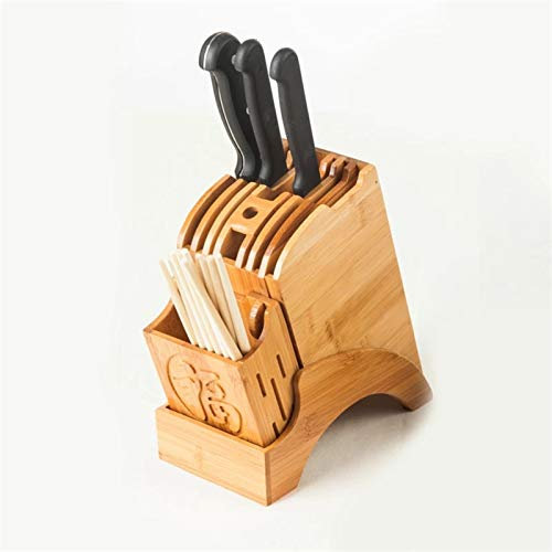 Soporte para Cuchillos de Cocina de Madera de bambú, Herramientas de Almacenamiento multifunción de Estilo Chino, Estante de Almacenamiento para Cuchillos, Bloque, Soporte Vertical, Accesorios