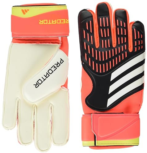 Adidas Unisex-Adult Match Predator Goalie Gloves, Black/Solar Red/Solar Yellow, 8