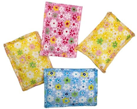 BUSDUGA 4390 4er Set Katzenkissen, 10,5x7,5cm, Aromakissen zum Spielen und Schmusen, Baldrian - Catnip -Geißblatt Aromasäckchen