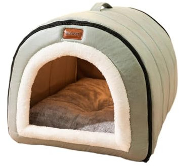 BBTISG Outdoor Pets Cat House for Outdoors, Semi-Enclosed Kennel for Pets Cold-Proof Warm Cat House for Outdoor Cats in Winter for Cats, Dogs & Small Animals (Green)