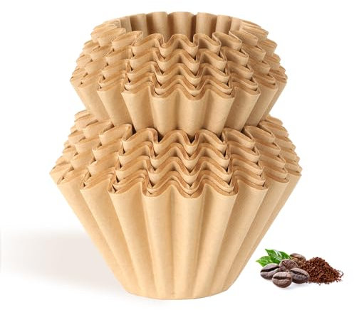 Velloray 1-4 Cup Natural Basket Coffee Filter, 100 Count Unbleached Coffee Filters Paper for Single Serve Coffee Maker, Small Pour Over and Drip Pot, Mini Coffee Travel Brewer